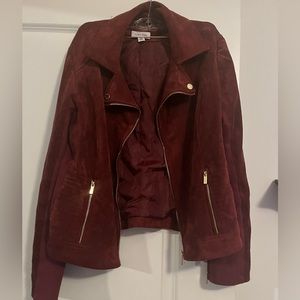 Size large maroon suede Calvin Klein jacket.